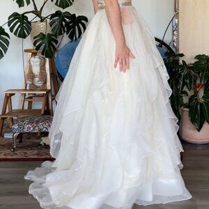 Silk Organza Bridal Skirt Watters BHLD "Vanilla Bean" Cream Size 6 Sepaetates